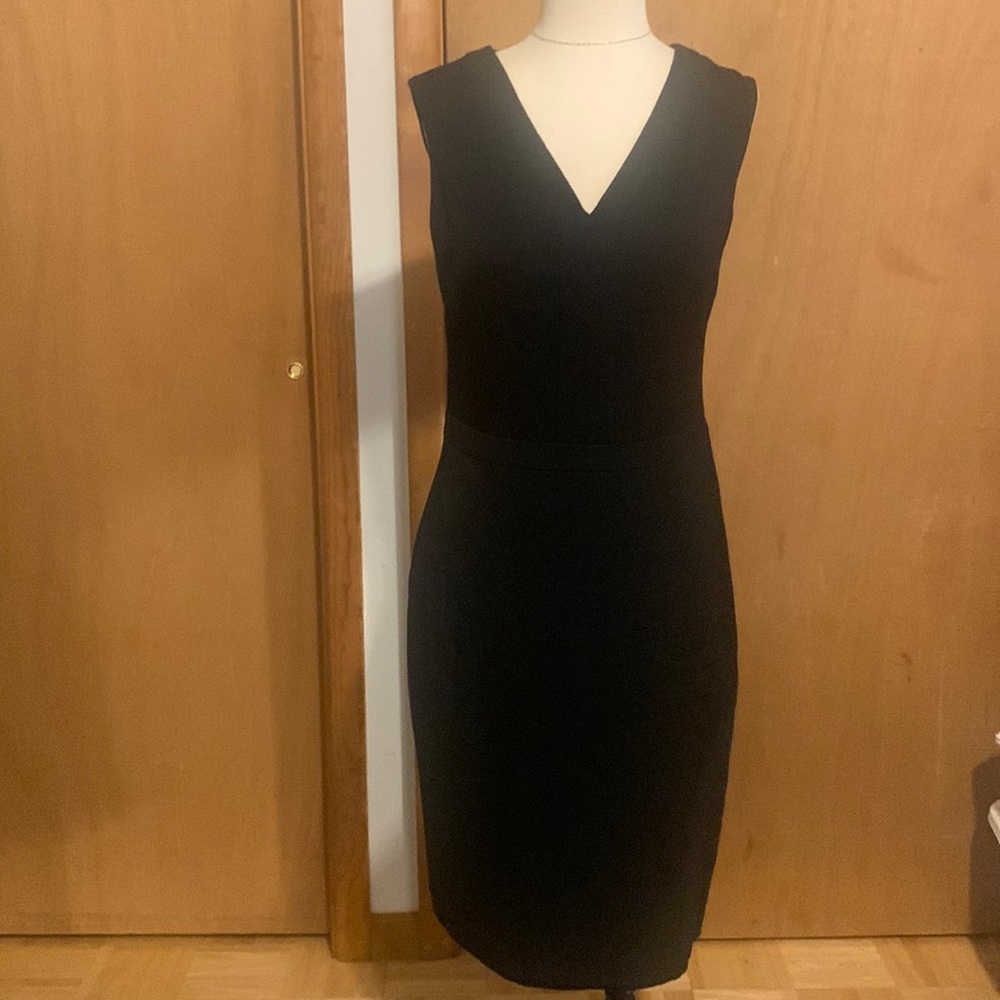 Black V neck dress